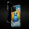thumbnail image 6 of DistinctInk Hybrid (Acrylic / TPU) Clear Slim Fit Case for Apple iPhone 12 Pro (6.1" Screen) - "Joyful Cartoon Rainbow in Serene Sky", 6 of 8