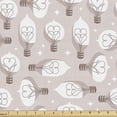 thumbnail image 1 of Abstract Fabric by the Yard, Love Themed Pattern with Items and Heart Filament Valentine's Day, Decorative Upholstery Fabric for Chairs & Home Accents, Warm Taupe Pale Eggshell by Ambesonne, 1 of 5