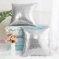 thumbnail image 4 of Unique Bargains 2 Pack Sequins Decorative Throw Pillow Covers 16" x16" Silver Tone, 4 of 8