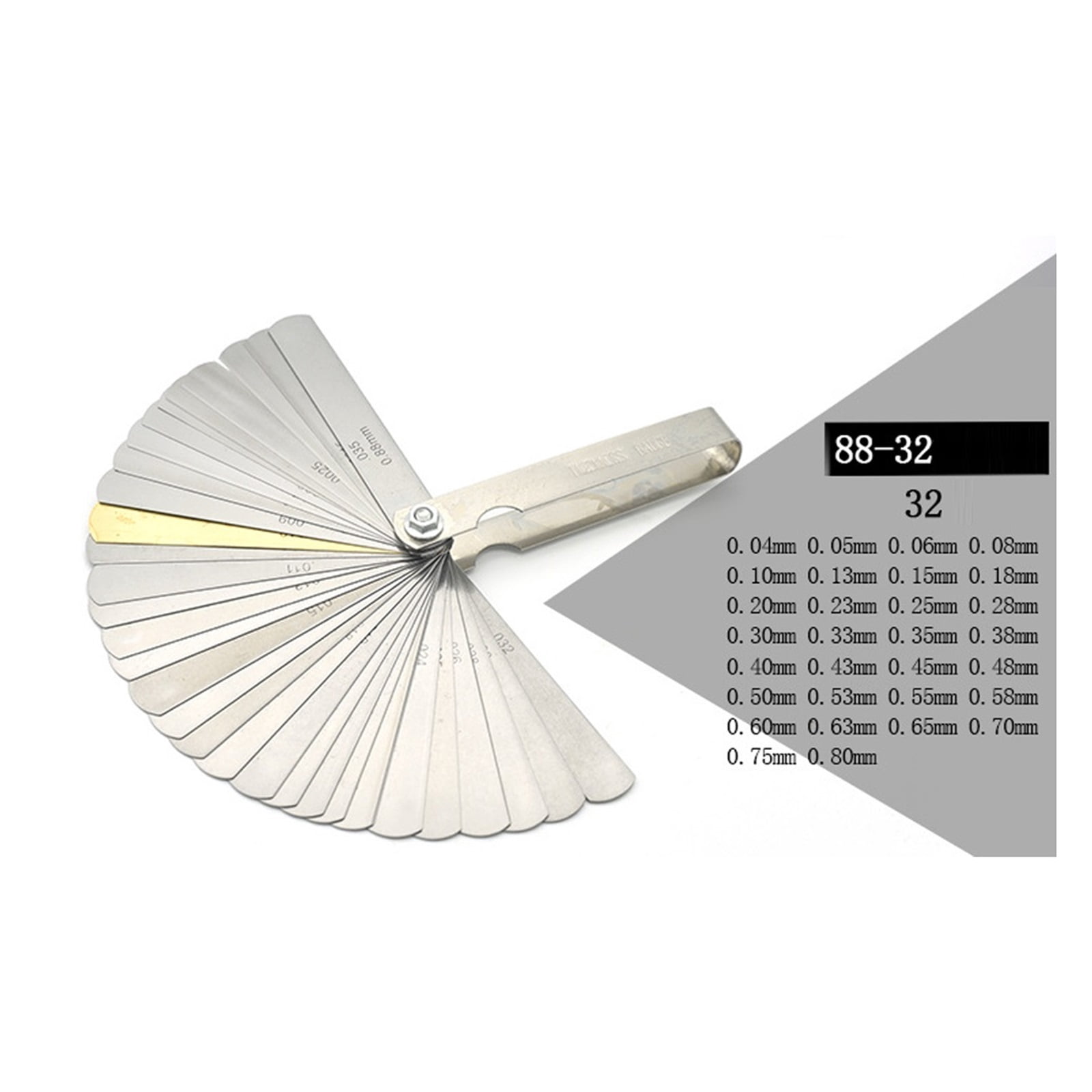 Feeler Gauges 0.02-1.00MM Metric Feeler Gauge Foldable Thickness Gap Metric Filler Feeler Gauges For Measurements Tool ,Easy to Use