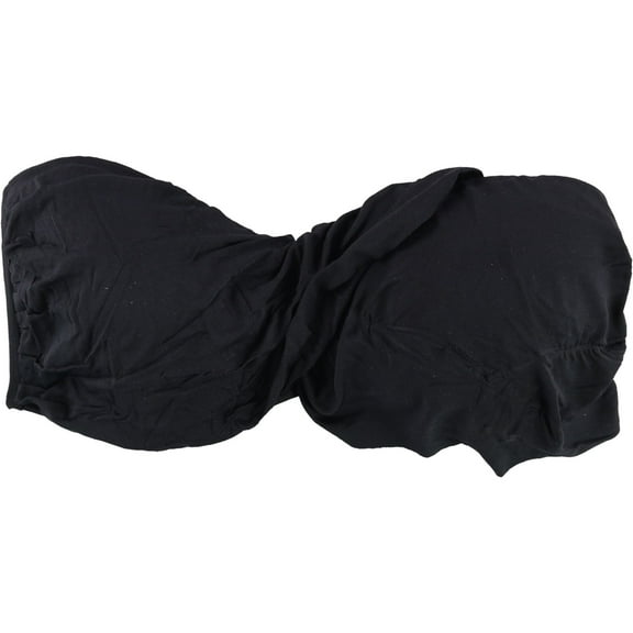 La Blanca Womens Fold Over Bikini Swim Top, Black, 12