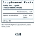 thumbnail image 2 of Vital Nutrients Vitamin D 5000 IU | Vitamin D3 Supplement | Healthy Bones, Teeth, Muscles| Cellular & Immune Function | Calcium Absorption | Gluten, Dairy and Soy Free | 90 Capsules, 2 of 5