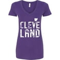 thumbnail image 3 of Inktastic Cleveland, Ohio Distressed Font Women's V-Neck T-Shirt, 3 of 5