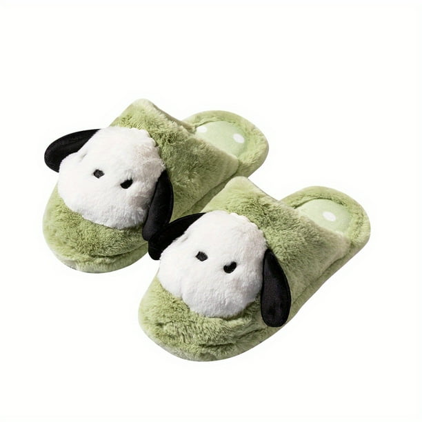 Zapatillas De Felpa Con Personajes De Miniso Sanrio, Zapatillas De Casa Para Mujer Con Punta Cerrada Kawaii