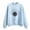 Light Blue, variant on WXLWZYWL Trendy Sweatshirts For Women 2023 Women Casual Print Round Neck Loose Long Sleeve Short Tops Blouse Hoodless Sweatshirts