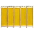 thumbnail image 1 of Biombo Mampara MARDAM Madera DE Pino Natural 5 Paneles Amarillo, 1 of 2