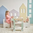 thumbnail image 5 of Teamson Kids Afternoon Sip Wooden Dessert Cart with Rolling Wheels and 24 Pcs Play Food for Pretend Play, 5 of 14