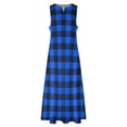 thumbnail image 4 of Blue Plaid Dress Retro Checkerboard Kawaii Maxi Dress Street Fashion Bohemia Long Dresses Spring V Neck Custom Clothing Big Size, 4 of 7