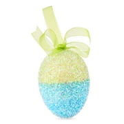 Way To Celebrate Easter Green and Blue Ombre Tinsel Egg Ornament, 6"
