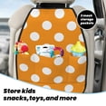 thumbnail image 5 of Pofeuu Orange And White Polka Dot Print 2 Pack PU Leather Kick Mat Back Seat Protector, Universal Car Seat Back Organizer, Waterproof Backseat Protector For Most Car, 5 of 8