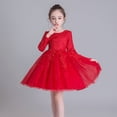 thumbnail image 1 of Vestido de princesa para niñas, otoño e invierno, vestido de malla hinchada, para niñas de 3 a 15 años, de talla mediana y grande, vestido de boda para niñas de flores, 1 of 1