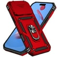 thumbnail image 2 of Dteck Case for iPhone 17 Pro Max ,Shockproof TPU+PC with Slide Camera Cover Built-in 360° Rotate Ring Kickstand Magnetic Shockproof Back Cover,Red, 2 of 9