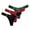 3 Pack-Black/Red/Green, variant on 7 Pack Women Sports Thongs V-Shaped Metal Decor Panties Low Waist Breathable Briefs
