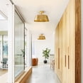 thumbnail image 4 of Parrot Uncle 15" Modern Gold Drum Dimmable Semi-Flush Mount Ceiling Light, 3-Light Low-Profile Ceiling Light, 4 of 10
