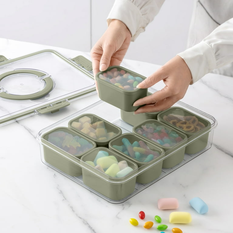 Cook With Color 8-Compartment Snackle Box, Charcuterie and Snack