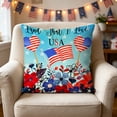 thumbnail image 4 of 4th of July Throw Pillow Covers,Floral Printed Pillowcase,Memorial Day Independence Day Pillow Cases for Home Outdoor Sofa Couch Decorations,17.7x17.7 Inch, 4 of 6