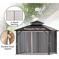 thumbnail image 4 of Covered Outdoor 8'x8' Gazebo Mosquito Netting, 4-Panel Universal Replacement Sidewalls with Double Zipper, Patio Canopy Garden Net Only, 4 of 6
