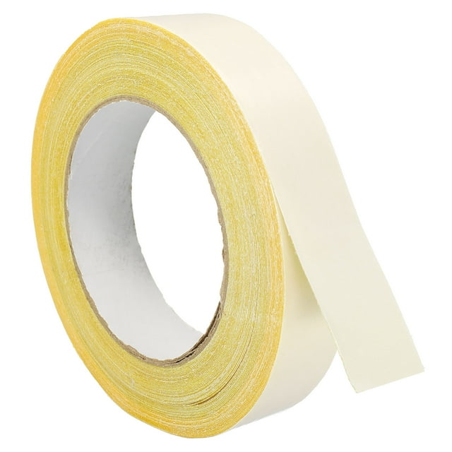 Unique Bargains Ruban Adhésif Double Face 25mmx18m Tissu en Maille, Jaune 1 Rouleau