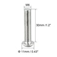 thumbnail image 3 of Uxcell M6 x 1.18'' Hex Socket Round Head Screw Fasteners Bolts 304 Stainless Steel  Silver Tone 10PCS, 3 of 3