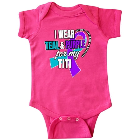 

Inktastic Suicide Prevention I Wear Teal and Purple for My Titi Gift Baby Boy or Baby Girl Bodysuit