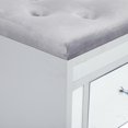 thumbnail image 5 of DecMode Velvet Mirrored 3 Drawer Storage Bench with Upholstered Seat, Gray, 5 of 16