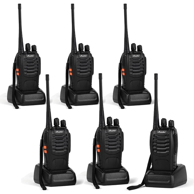 Radio Walkie Ansoko A-8S de 2 vías de largo alcance, 16 canales (x6)