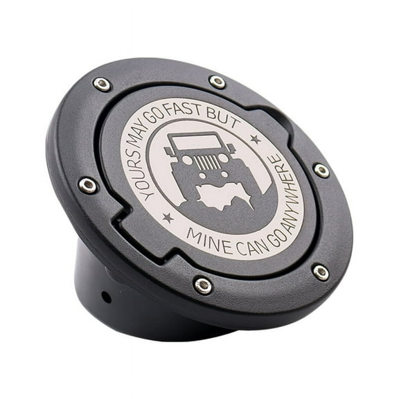 Black-Metal Gas Cap for Jeep Wrangler JK Unlimited 07-17, Precious Cover, Fuel Door, Top