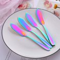 thumbnail image 3 of ORUYROP 8 Pieces Butter Knives, Stainless Steel Cheese Spreader (Rainbow), 3 of 6