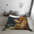 thumbnail image 7 of Vsdgher Leopard Reading Tarot Cards Pattern Fleece Throw Blanket, Horizontal Fleece Bedding Home Decor for Couch & Bed All Season Use -40"x30", 7 of 7