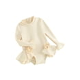 thumbnail image 2 of Yunliwuli Kids Girls Bikini, Long Sleeve Swimsuit Flower Ruffled Solid Swimwear for Summer Beach, 2 of 10