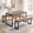 WoodTable- Gray, variant on Dining Table Set, 3 Piece Kitchen Table Set with 2 Benches for Dining Room, Living Room, Apartment, Small Space, Black