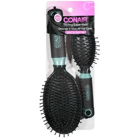 Conair Professional Full and Mid Size Nylon Cushion Brush Set, Assorted Colors