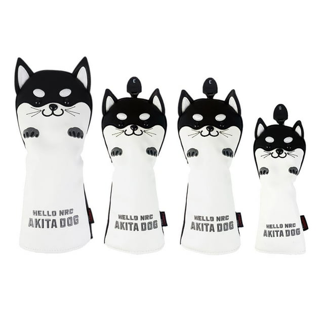 Almencla 4x Housses de Golf 3 5 UT Couvre-Chef pour Chien Noir