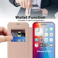 thumbnail image 3 of for iPhone 11 Pro Max Wallet Case with RFID Blocking Credit Card Holder,Compatible with MagSafe,PU Leather Flip Kickstand Shockproof Cover Women Men for iPhone 11 Pro Max Phone case,Pink, 3 of 8