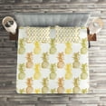 thumbnail image 2 of Ambesonne Tropical Quilted Coverlet 3 Pcs, Sketched Stamp Minimal, King Size, Olive Green Cinnamon, 2 of 2