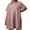 Pink, variant on Diufon Plus Size Summer Dresses for Women Solid Color Button Dress Lapel Short Sleeve Mini Dress