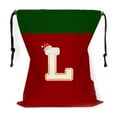 thumbnail image 2 of Personalized 26 Letter Christmas Santa Sack, Custom Large Gift Bag with Initial, for Xmas, A-Z Red Big Velvet Gift Wrapping Bags with Initial, 12.2 x 14.96 in, 2 of 6