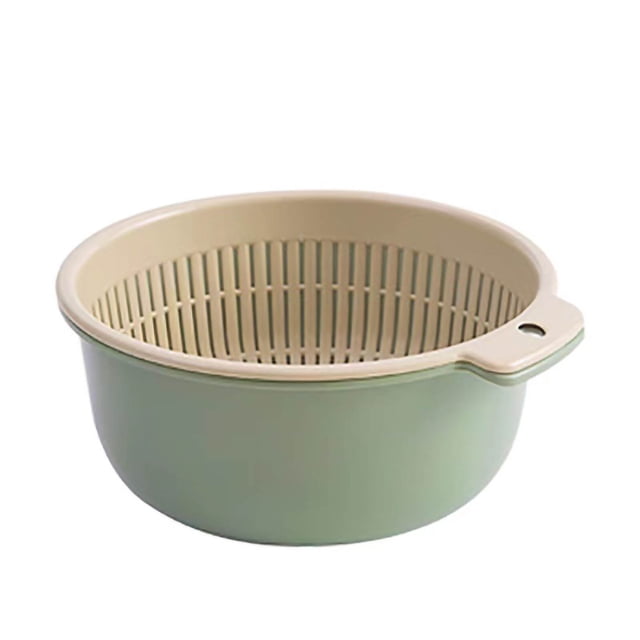 Plastic Kitchen Colander PP Safe Double Layer Rice Fruit Storage Draining Basket For Vegetable WashingM