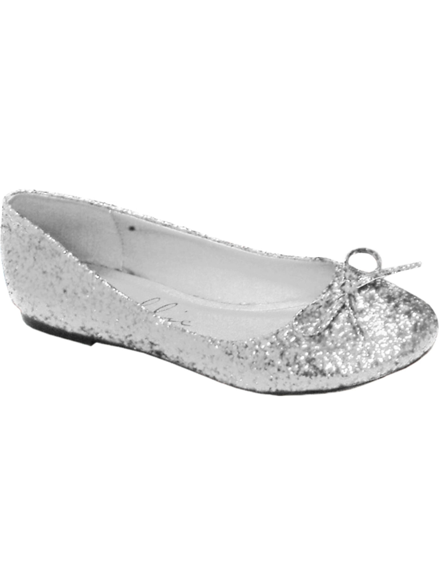 silver glitter ballet flats womens