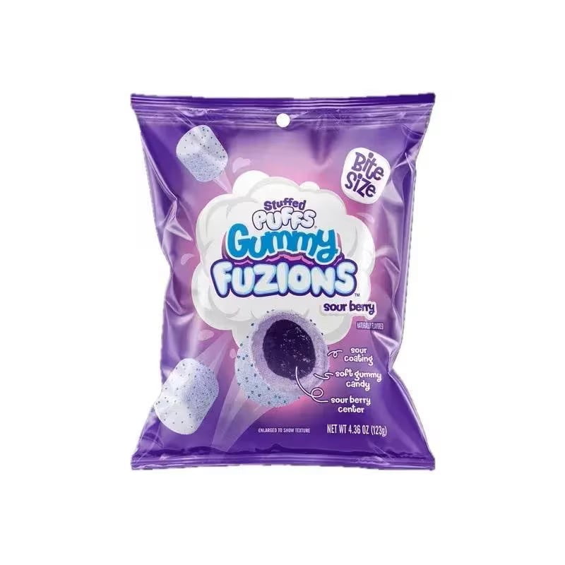 Stuffed Puffs Gummy Fuzions Bite Size Sour Berry 4.36 oz