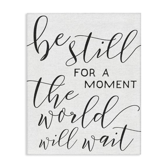Stupell Industries Contemporary Be Still Relaxing Typography Canvas Art, 16 x 20, by Lil' Rue