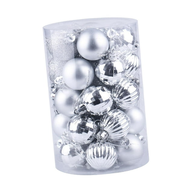 34x Bolas De Navidad Adornos Colgantes Decorativos Para Bodas Festivas Plata SM SunniMix Colgantes Bolas