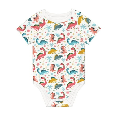 

Matuu Dinosaur for Baby Short-Sleeve Bodysuit Soft Cotton Comfortable and Breathable Perfect for Newborns and Infants