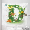 thumbnail image 1 of Letter D Tapestry, Exotic Abloom Letter Organic Foliage Papilio Wings Seasonal Composition, Fabric Wall Hanging Decor for Bedroom Living Room Dorm, 5 Sizes, Green Multicolor, by Ambesonne, 1 of 1
