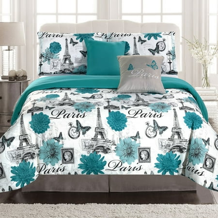 Paris Bedding Twin Comforter 4 Piece Bed Set Eiffel Tower ...