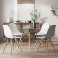 thumbnail image 4 of Aykah Eiffel Glass Dining Table For 2/4, Tempered Glass Top With Wood legs For Dining Room, Kitchen, 4 of 10