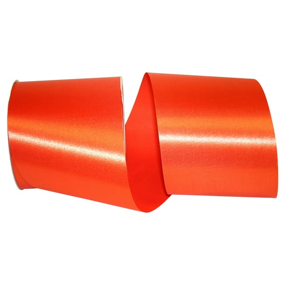 Reliant Ribbon - 5400-058-10K, Floral Satin With Firm Finish Ribbon, Orange, 4 Inch, 50 Yards