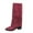Red, variant on Fall Boots Fashion Suede Mid Calf Heeled Boots for Fall and Winter
