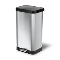 Stainless Steel Step Trash Can with Odor Protection | Large Metal Kitchen Garbage Bin with Soft Close Lid, Foot Pedal and Waste Bag Roll Holder, 20 Gallon, Stainless