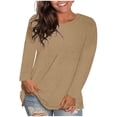 thumbnail image 3 of New & Trending for Spring Sawvnm Women's Fashion Solid Loose Long Sleeve T-shirt Pullover Tops for Women, 3 of 6